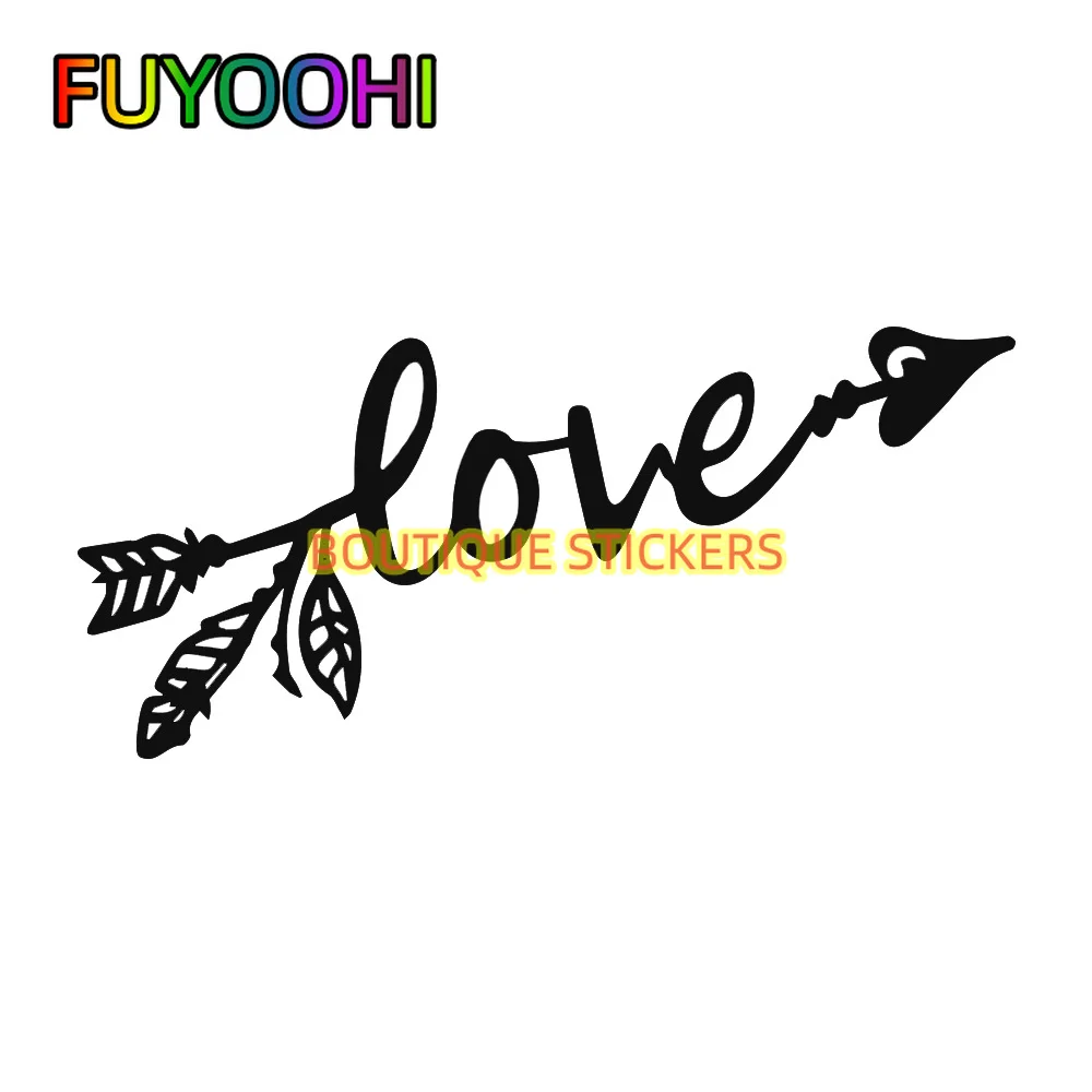 

FUYOOHI Cartoon Love Vinyl Car Stickers Personality Letter Accessories Car Styling Heart Decals Black/Laser