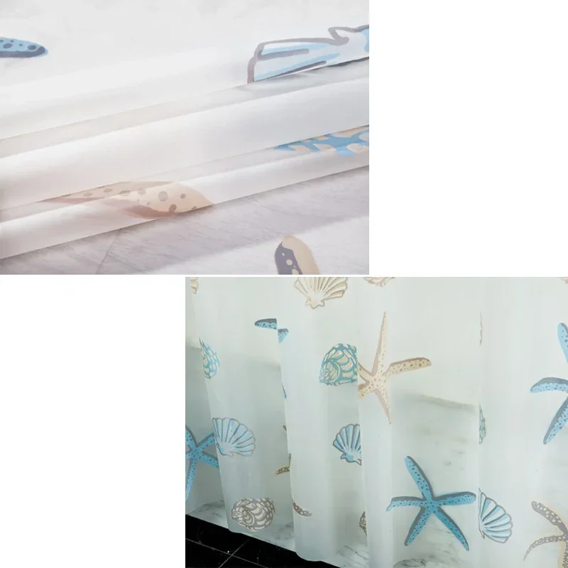 Tenda da doccia PEVA modello stella marina Tenda da bagno stile mare con ganci Accessori da bagno impermeabili al muffa