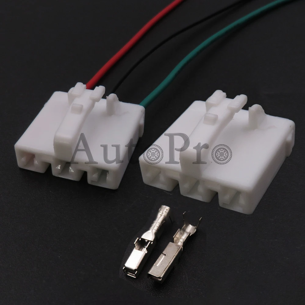 1 Set 3 Hole 7283-1132 AC Assembly Auto Modification Socket With Terminal Car Electric Wire Cable Unsealed Connector