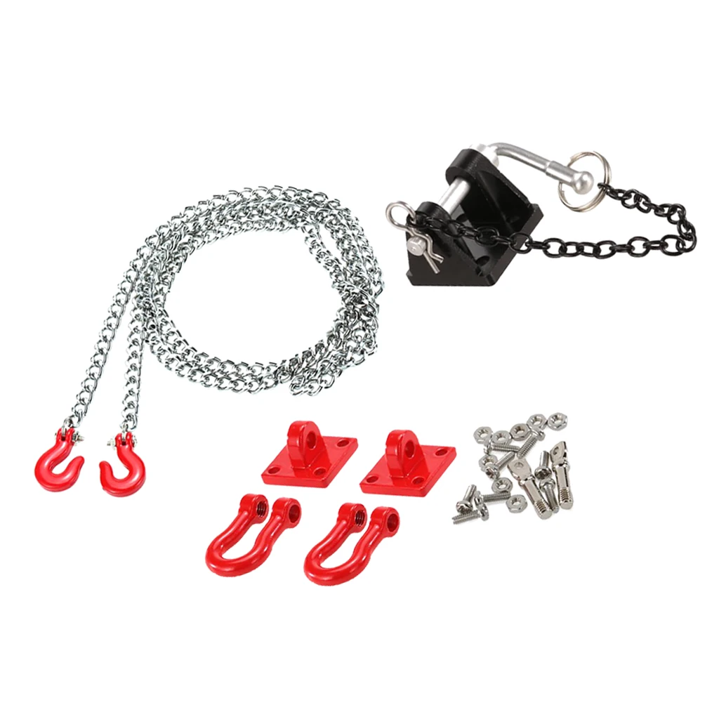 Durable RC Winch Hook Tow Chain Shackle Set Simulation Buckle for 1 to 10 RC Crawler Car Model Upgrade