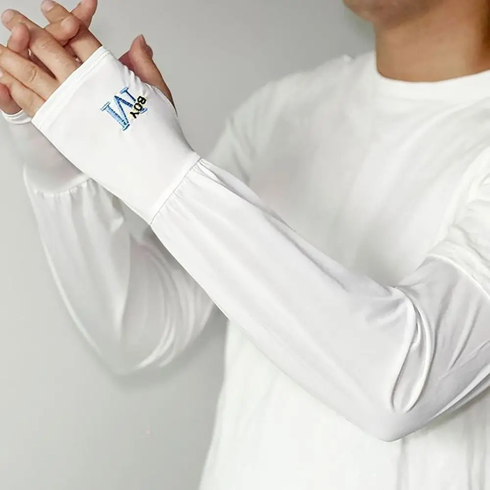 Breathability Ice Sleeves Wear Resisting Good Resilience Sun Protection Sleeves Antisnag Dew Finger Arm Sleeve Women Men