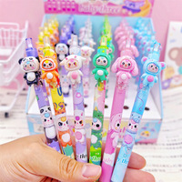 Cute Babay 6PCS Gel Pens 0.5mm Bue kawaii New Resin veneer Cartoon Office Student Pens Supplies Wholesale Birthday Gifts