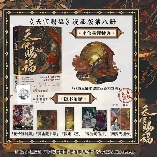 2 Books Heaven Official's Blessing Manga Book Vol.8 Tian Guan Ci Fu Comic Book Xie Lian Hua Cheng TGCF MXTX Chinese BL Comic - Image 2