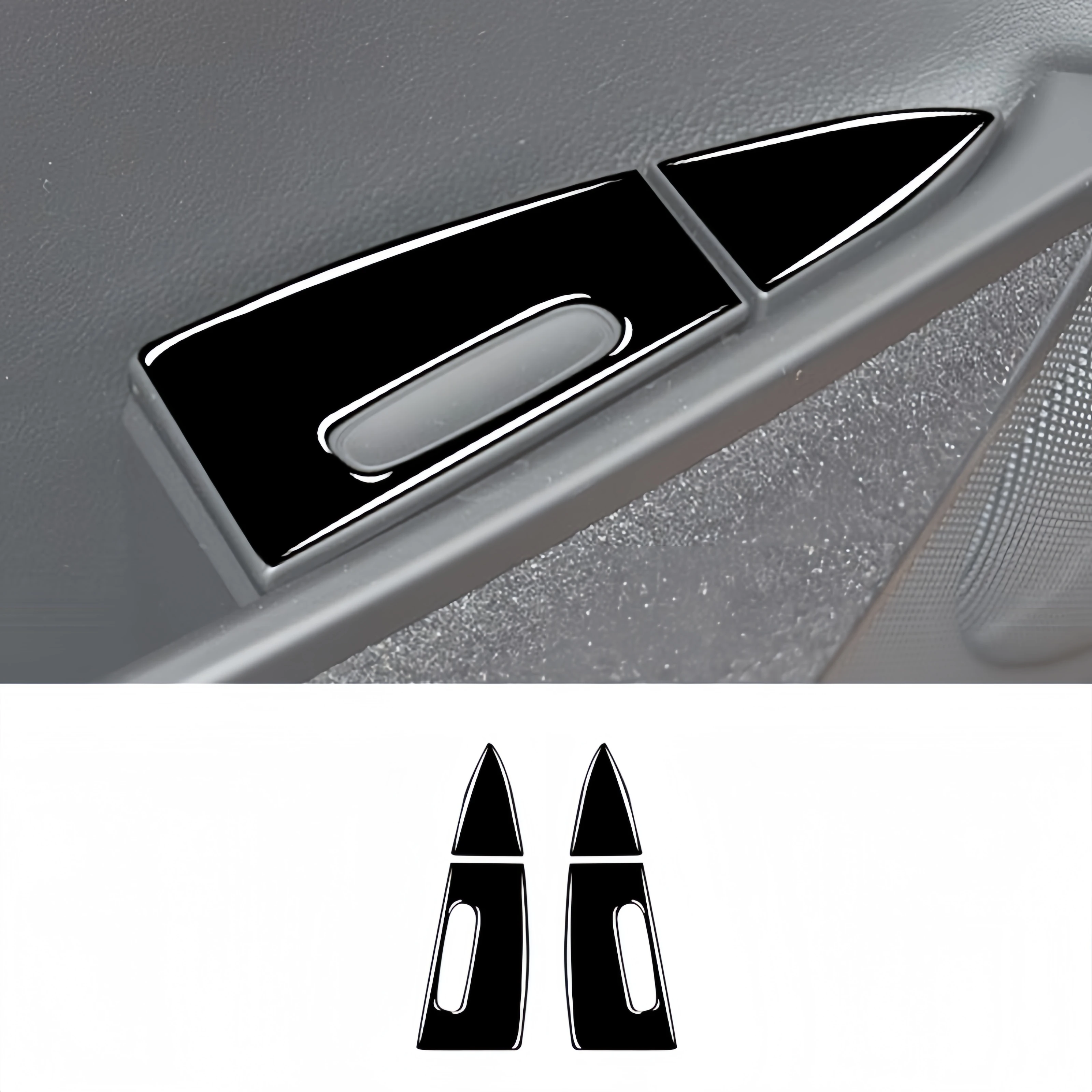 

For Porsche Cayenne 2003-2010 Piano Black Car Interior Rear Seat Ashtray Panel Trim Cover Decoration Stickers Accessories