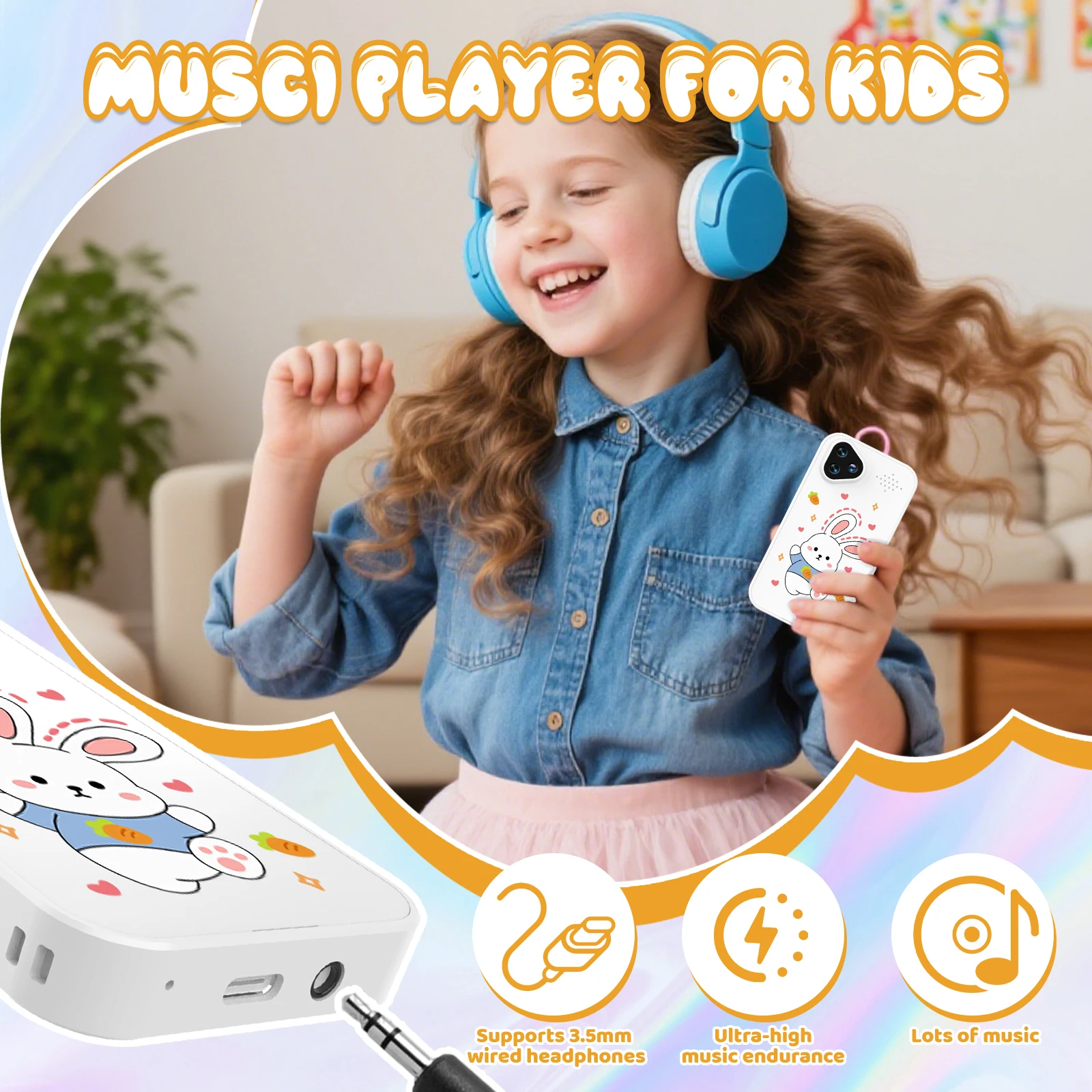 Kinder-Smartphone-Spielzeug mit Dual-Kamera, 1080P HD, Lernspiele, Musikplayer, Sicherheitsmodus, Frühlernspielzeug, Geburtstagsgeschenk für Jungen und Mädchen – Detail 3