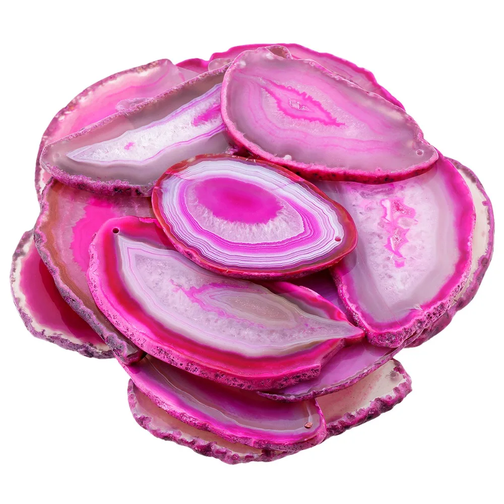 SUNYIK Natural Agate Onyx Slices Top Drilled Irregular Shapes Colourful Pendant For DIY Jewelry Home Decoration Accessories - Image 5