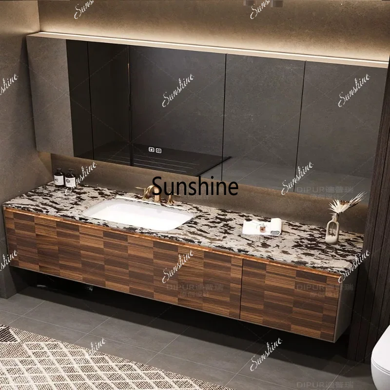 Bathroom cabinet combination antique color matching washstand high-end villa