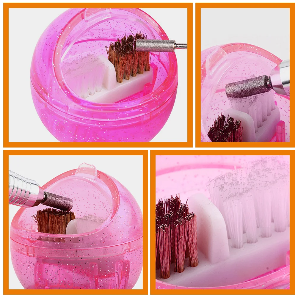 2Pcs Nail Art Supplies Drill Bit Cleaner Brush Manicure Tool Accessory Reusable Long Time to Use Manicure Drill Bit Cleaning Box