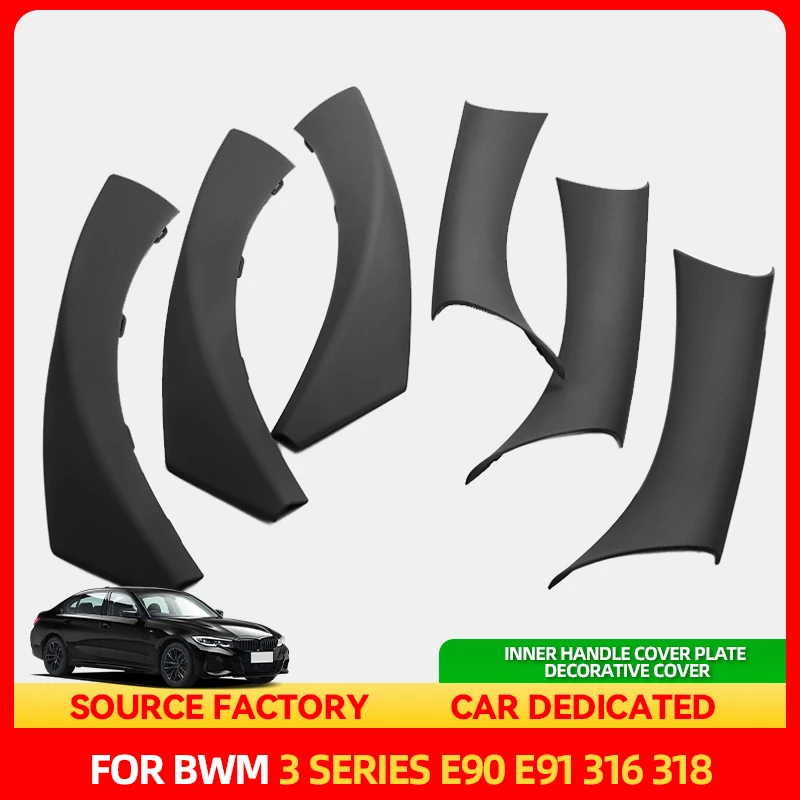 

Стайлинговые молдинги, хит продаж, 6 шт., карбоновая текстура/черные автомобильные аксессуары, внутренняя дверная ручка, накладка на крышку для BMW 3 серии E90 E91