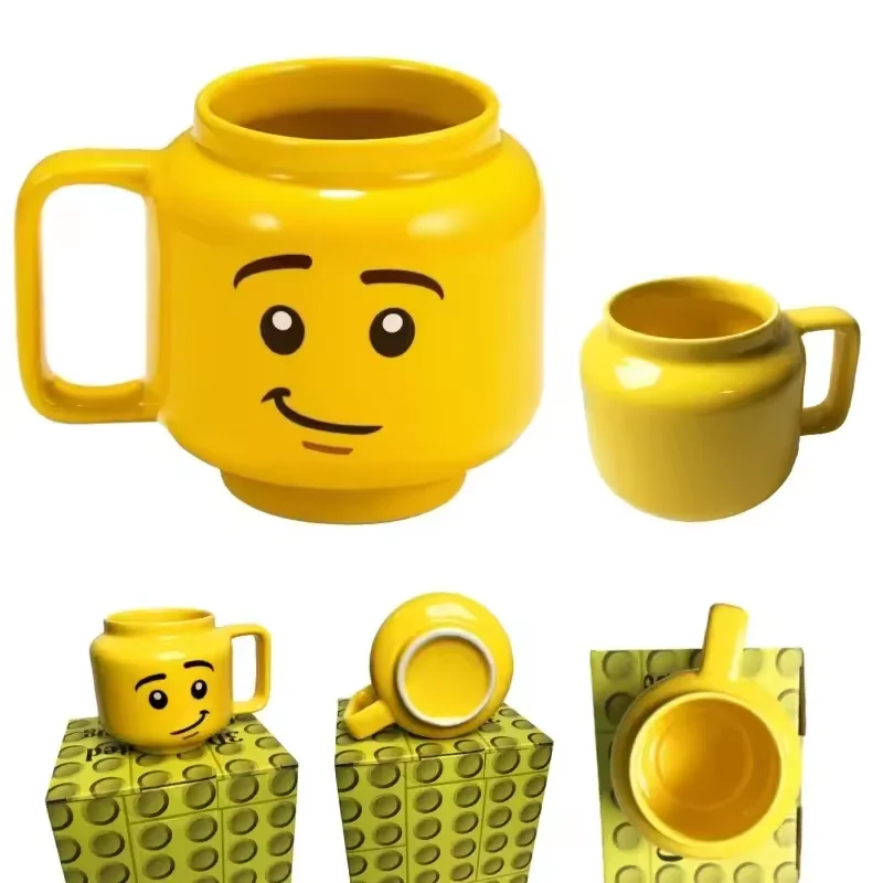 Taza de cerámica con dibujos animados para el hogar, taza de café, leche, té, agua, expresión divertida, taza de desayuno de leche para niños, taza de sonrisa