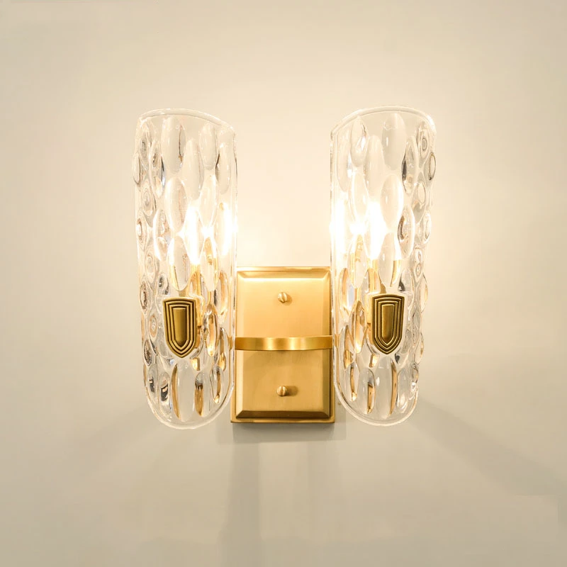 Modern Copper Golden Wall Lights LED Crystal Minimalist Sconce Lamp Indoor Decor Atmosphere Wall Light For Living Room Bedroom