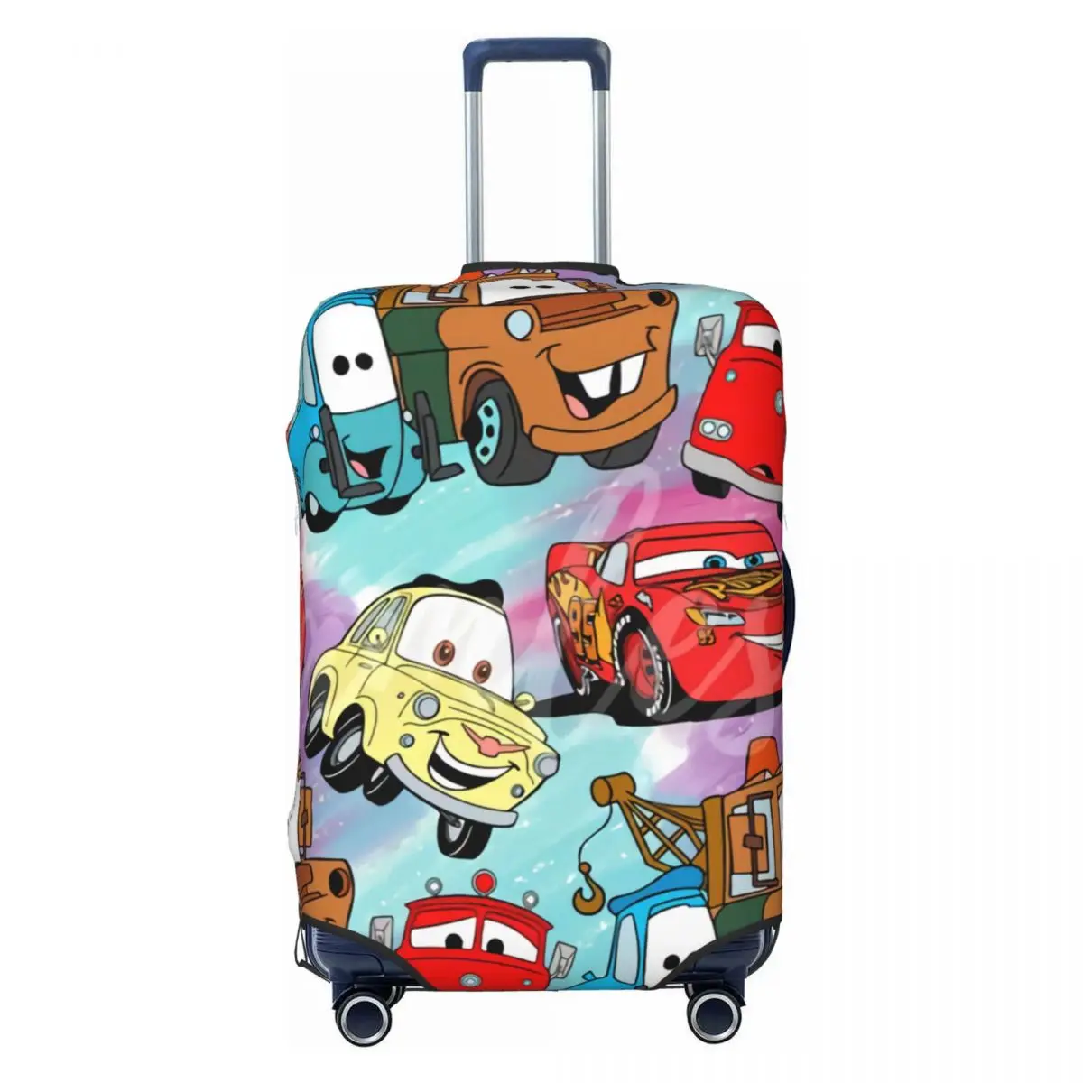 

Custom Lightning McQueen Cars Collage Suitcase Cover Elastic Luggage Covers Protector for 18-32 inch
