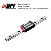 1PC Square Linear Guide Rail HGR15 HGR20 150mm-1150mm+1PC HGH15CA HGW15CC HGH20HA HGW20HC HGH20CA HGW20CC For Machinery Parts