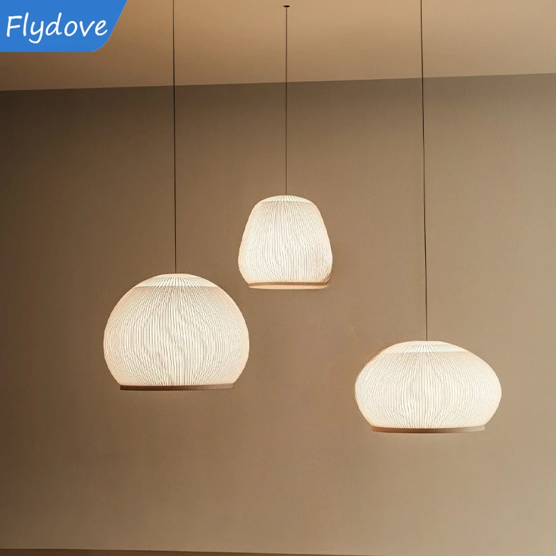 

Modern Spanish Designer White Knitted Fabric Pendant Light Mushroom Pendant Lamp for Living Room Bedroom Cocoon Lanterns Decor