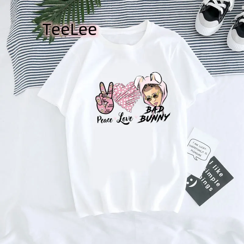 T-shirts Women Clothes Bad Bunny Graphic Tees Shirt Harajuku Streetwear Hip Pop T Shirt Casual Summer O-Neck Female Tees Shirts