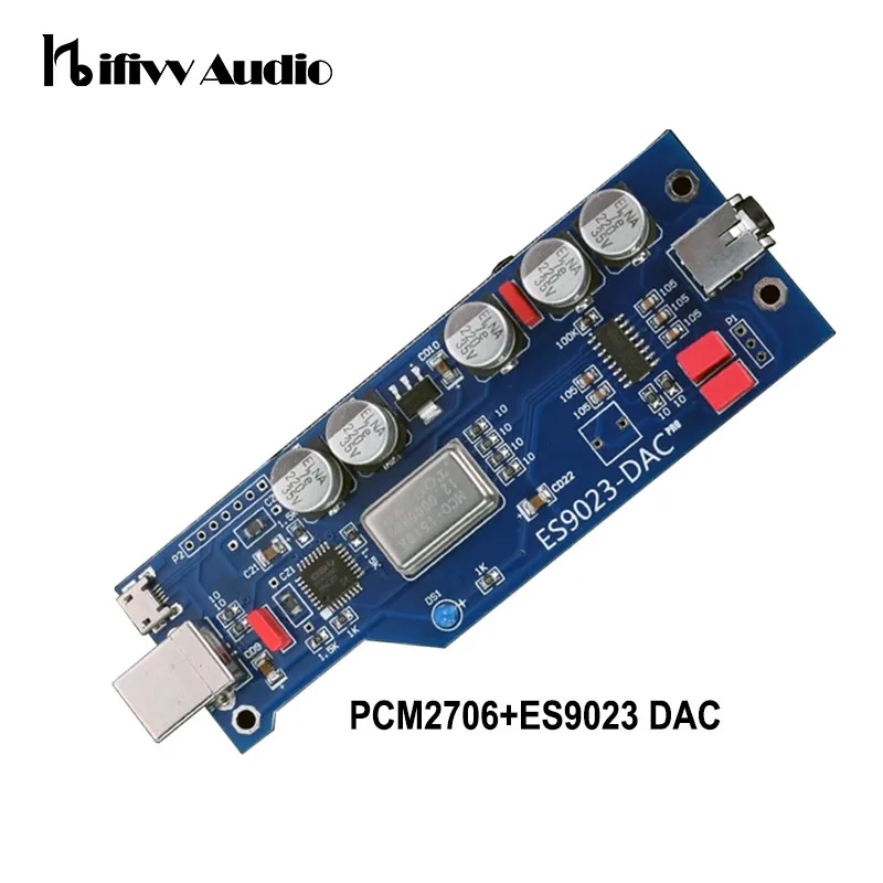 Professional Audio Decoder Board PCM2706+ES9023 Decoding DAC Sound Card Expansion Card Daughter Card Noise Floor Is 0 DAC Module