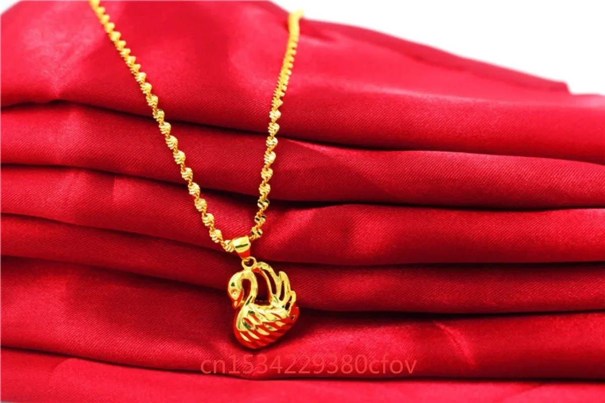 Luxury non fading improvement gold water ripple Jewelry fashion euro gold necklace ladies wedding gold necklace