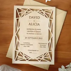 Personalized Laser Cutting Engraving Wooden Invitation, Graphics, Text Can Be Customized,Make The Ceremony More Ceremonial
