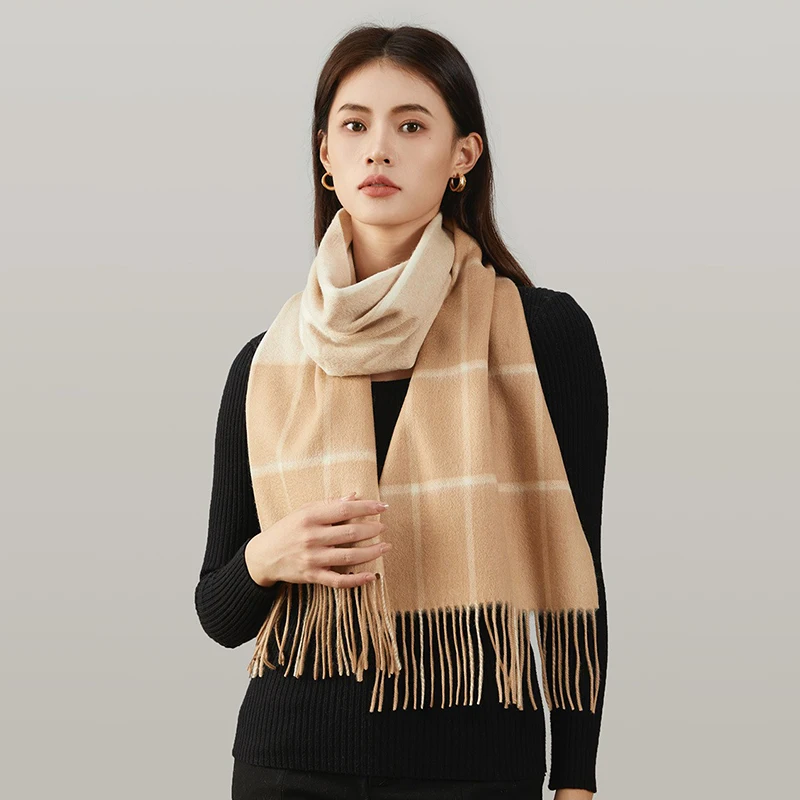 

Scarf Winter Women Wool Plaid Long Shawl Thick Warm Accessory For Autumn Cold Weather Holiday