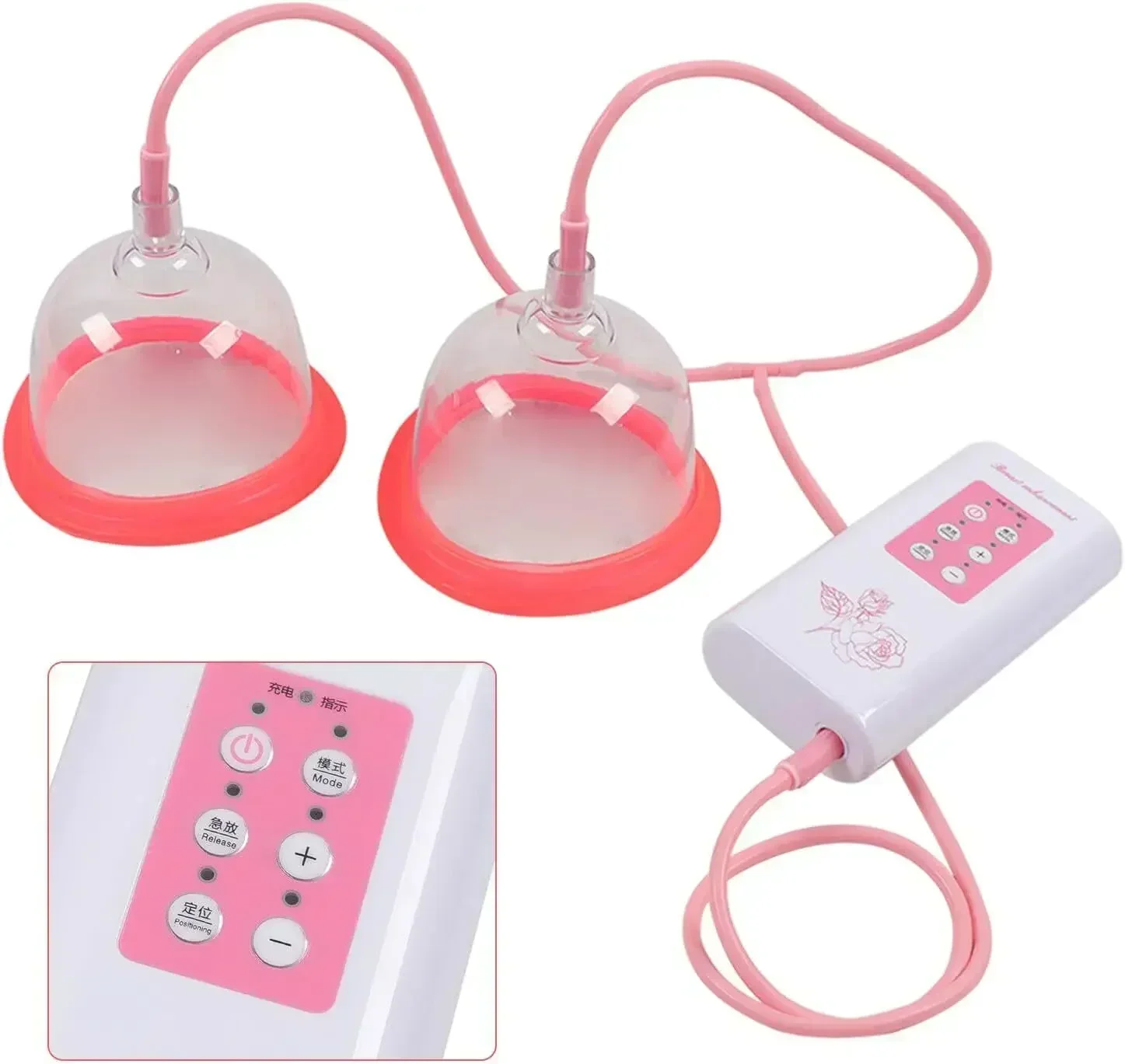 مضخة تفريغ الثدي النسائية القوية الكهربائية تكبير الثدي الحلمة مصاصة شكل الثدي مضخة التجميل تدريب نمو الثدي #2