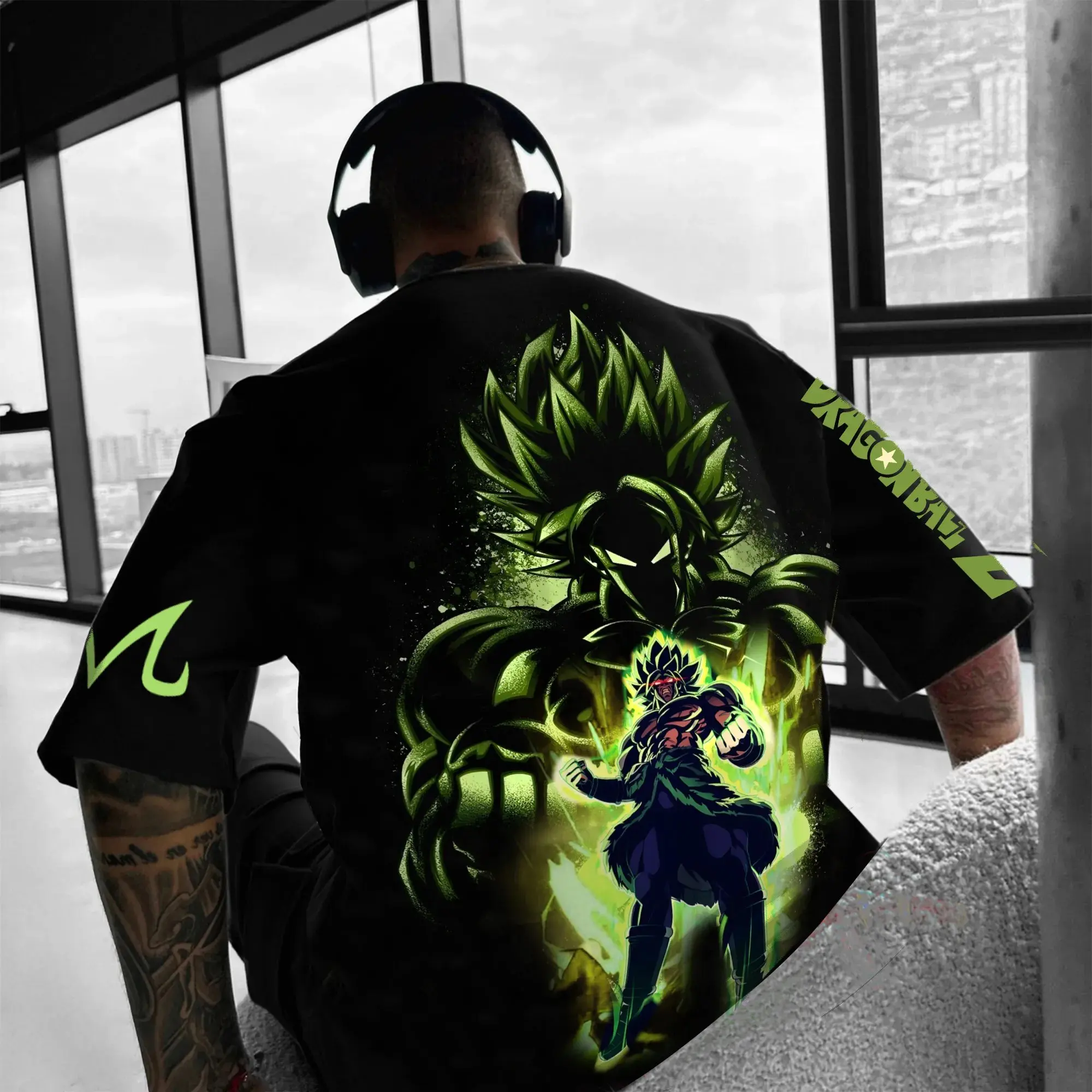 Dragon Ball Z Broly Printed Men's T-shirt Summer Trendy Anime