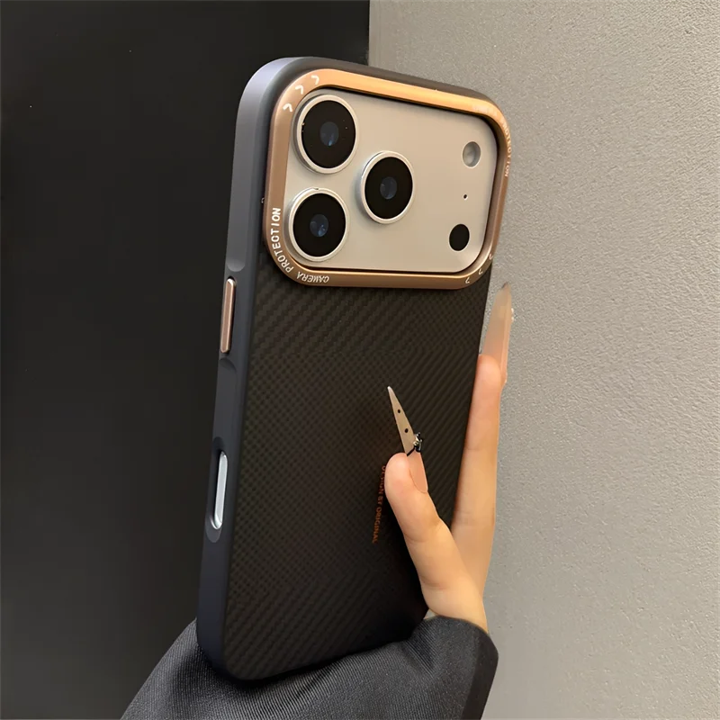 Carbon Fiber Texture Magnetic Matte Cases For iPhone 17 16 15 Pro Max Magnets Charging Luxury Camera Lens Protective Phone Cover - view 6