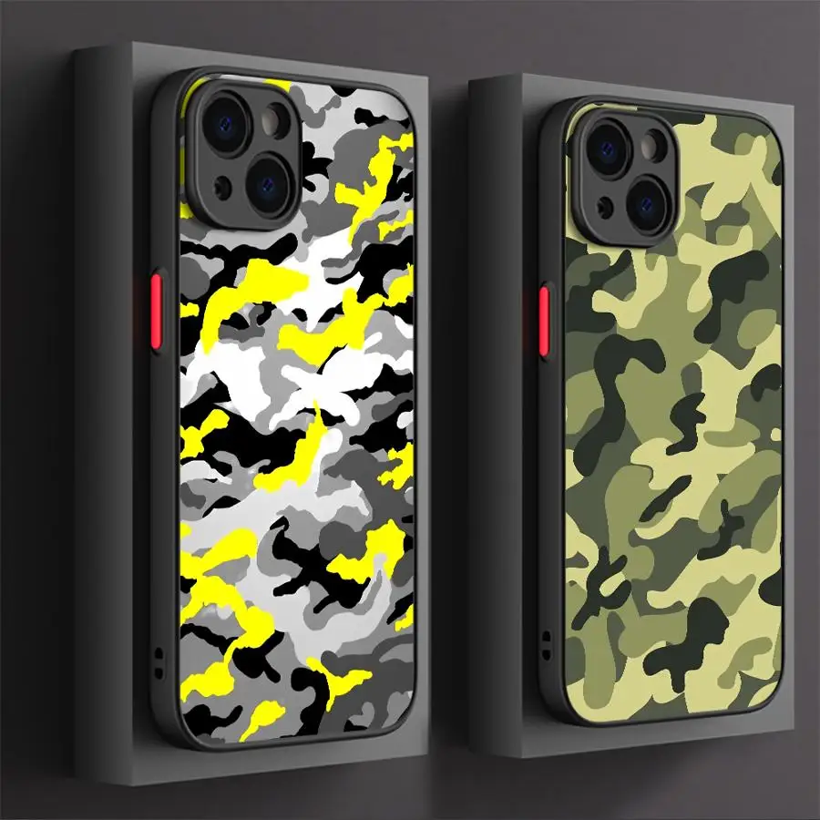 حافظة بنمط مموه لهاتف آيفون 15 Plus 12 13 Mini 11 XS 16e 14 17 16 Pro Max 17 غطاء هاتف خلفي هوائي #5