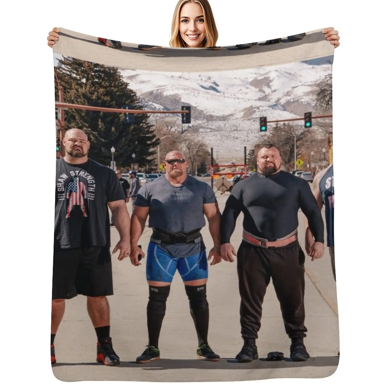 Strongest Men in History - Brian Shaw, Eddie Hall, Robert Oberst Throw Blanket Kid'S Luxury St warm winter Blankets