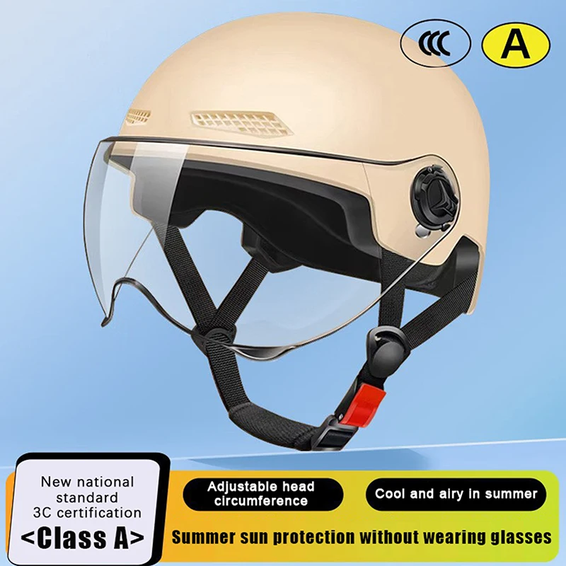 Halbhelm für Erwachsene mit Schutzbrille für Motorrad und Fahrrad – Cartoon-Design, 3C-zertifiziert für Männer und Frauen.