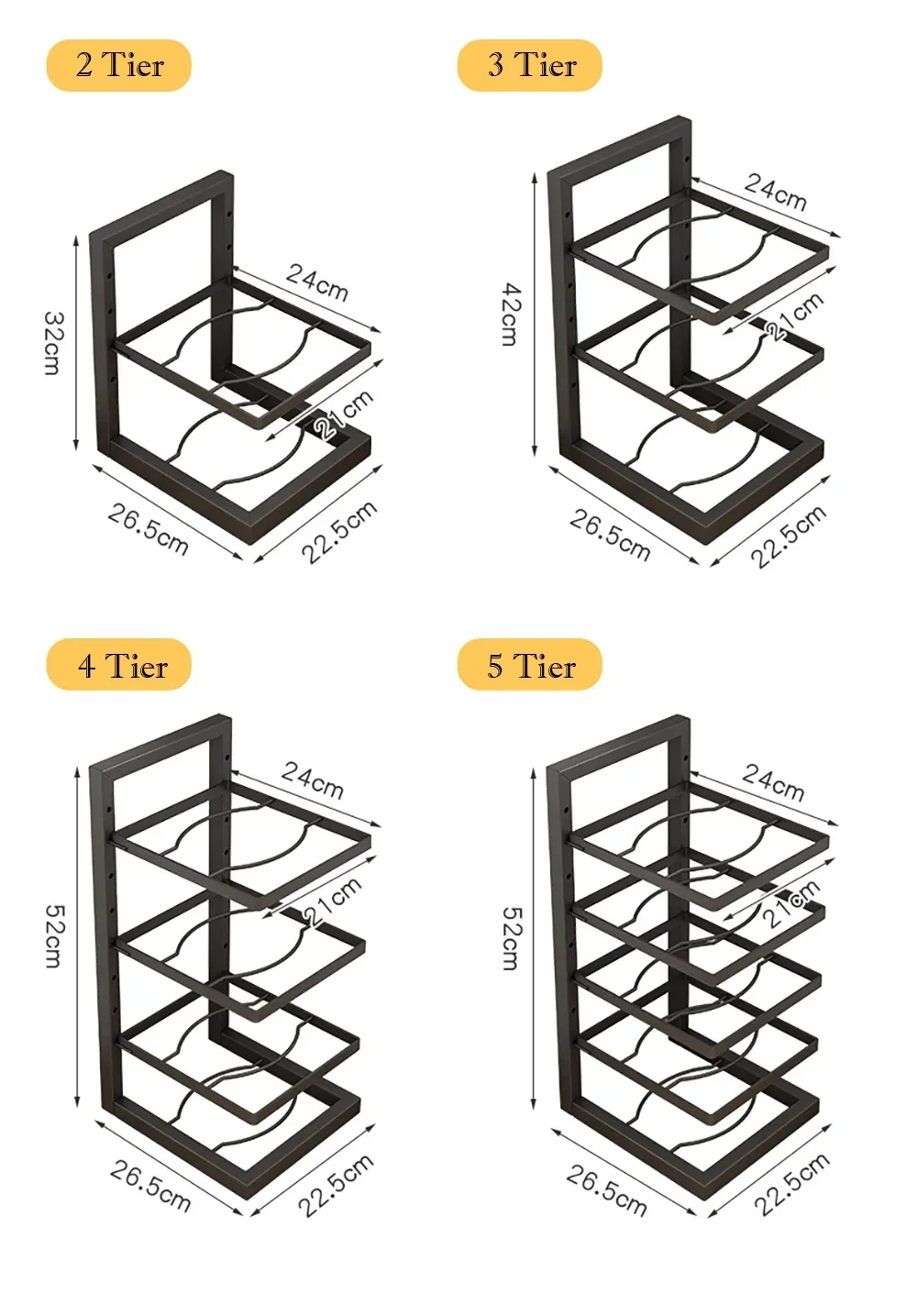 Adjustable Stainless Steel Pot Rack Multi-Layer Organizer Kitchen Storage Holder for Pots and Pans Household Use