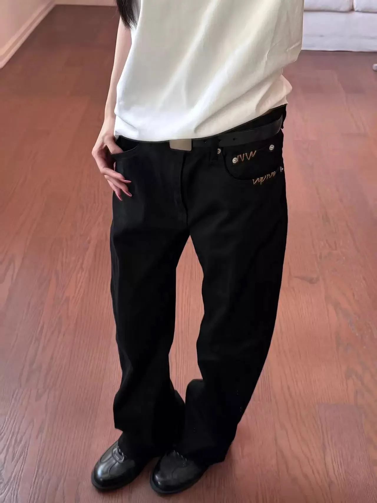Jeans Casuais Slim Fit para Homens e Mulheres, Jeans de Perna Reta para Primavera, Verão, Outono e Inverno, Confortáveis e Modernos, Calças de Denim S