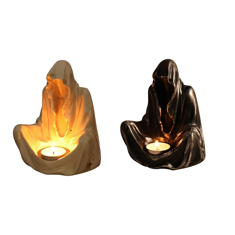 Ghost Candle Holder Halloween Horror Gothic Candle Holder Gothic Spooky Tea Light Horror Candle Holder