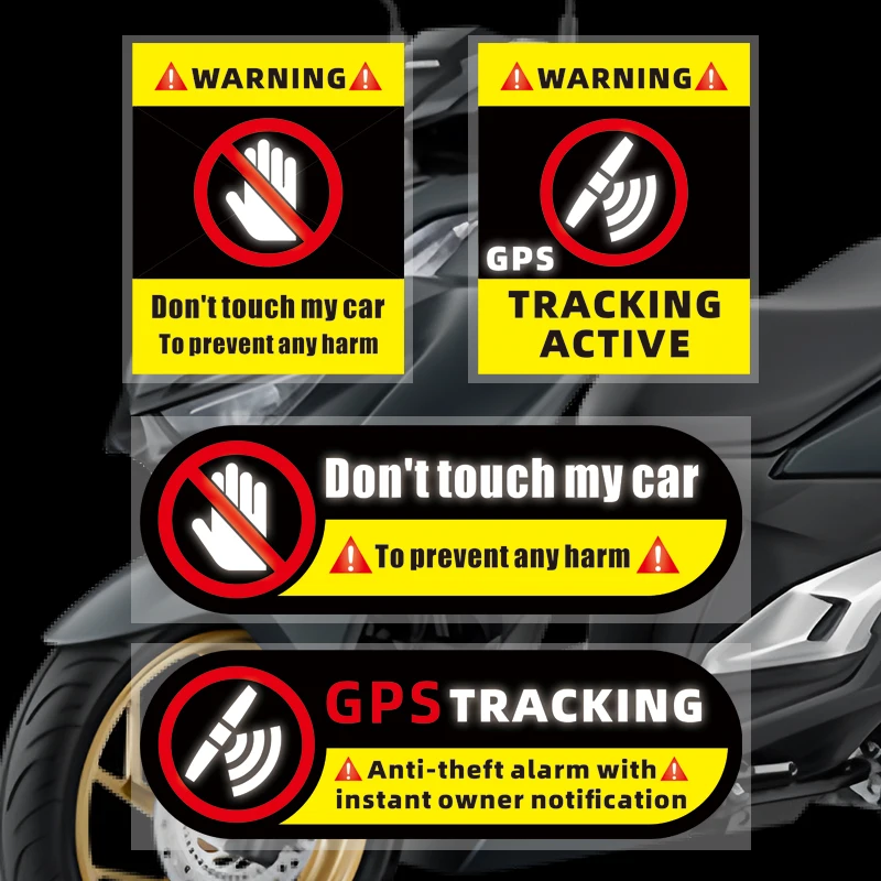 

10Pcs Anti-Theft Don't Touch My Car Sticker with GPS Tracking Warning – Car Decal for Doors