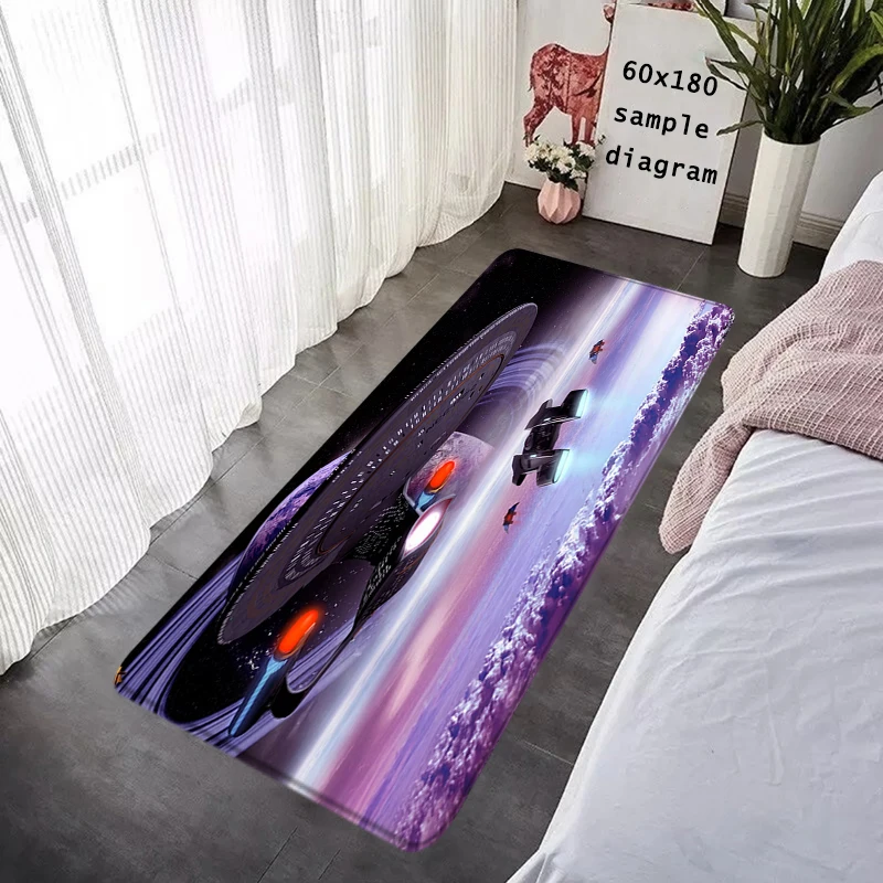 S-Star T-Trek Rug USS Enterprise Printed Beyond JTK Spock, Non-Slip Door Mat, Washable Anti-Slip Rug for Home Living Bathroom
