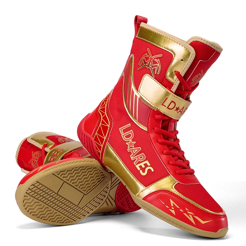 

2025 New Fighting Shoes for Men Big Size Boxing Shoes Man Top Quality Gym Training Shoes Black White Wrestling Boots Big Boy