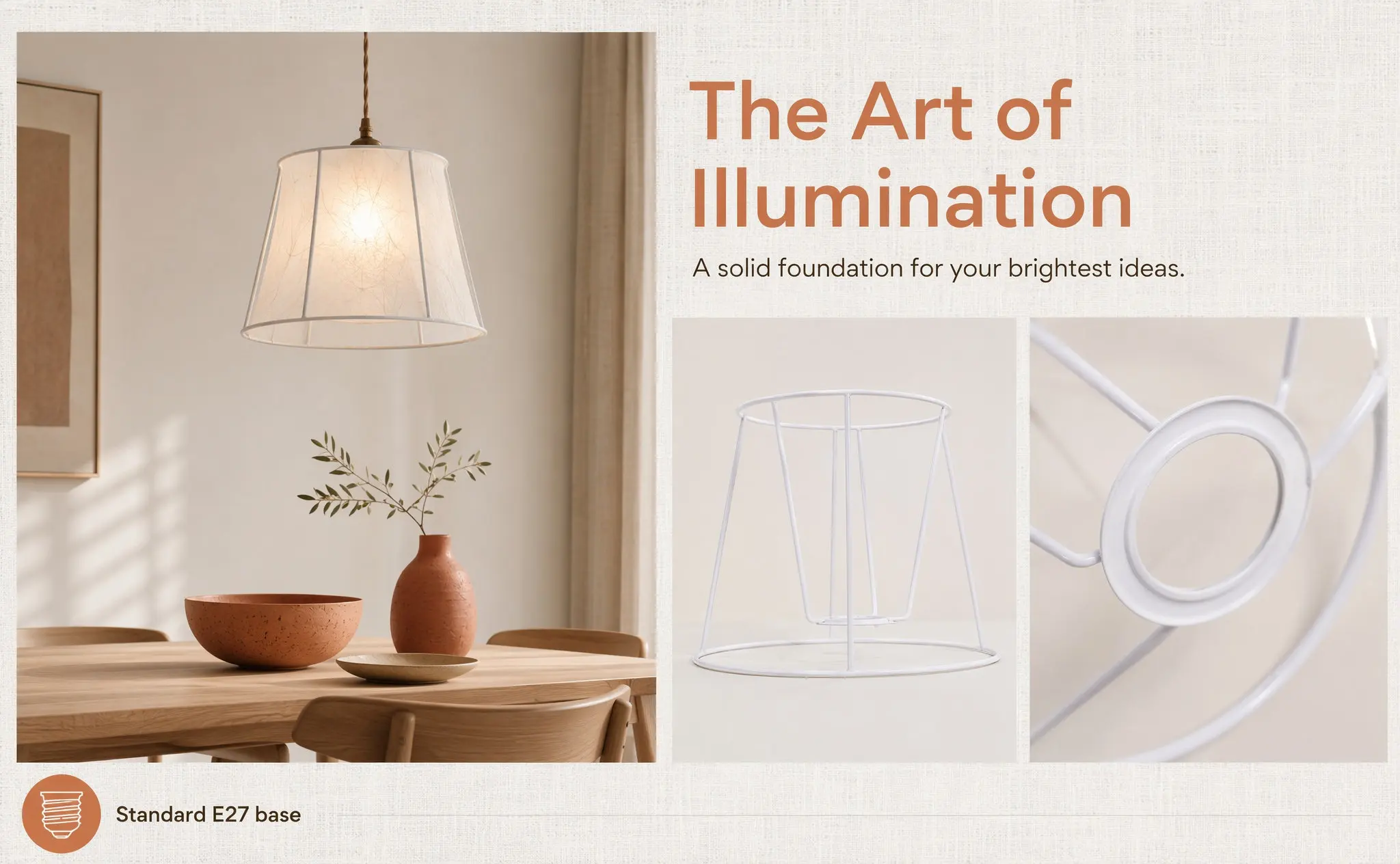 1Pcs DIY Lampshade Frame Iron Bracket Sturdy Ceiling Pendant Light Holder Table Lamp Chandelier Bracket Corrosion Resistant