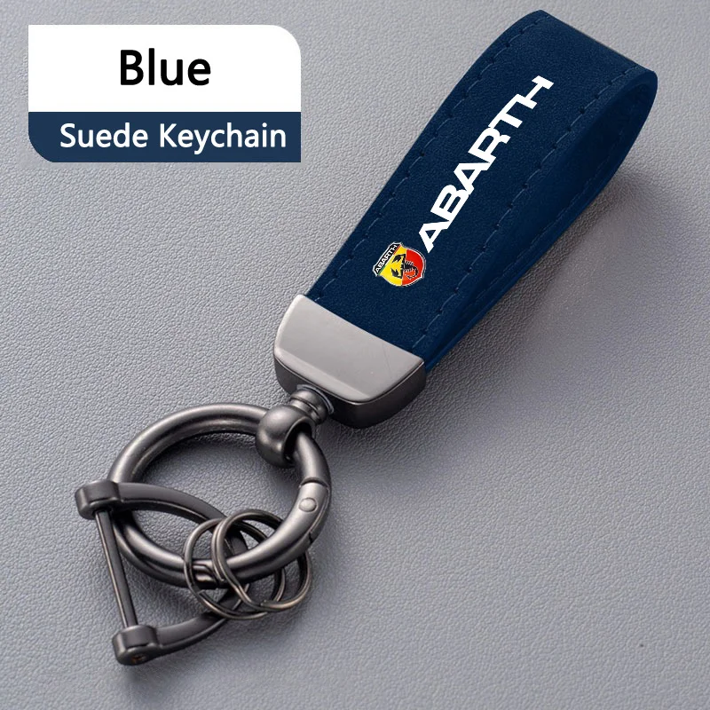Leather Car Ring Keychain Zinc Alloy Keyring Key Chain Pendant Gifts For Fiat Abarth 124 spider 500 595 695 C Auto Accessories - view 6