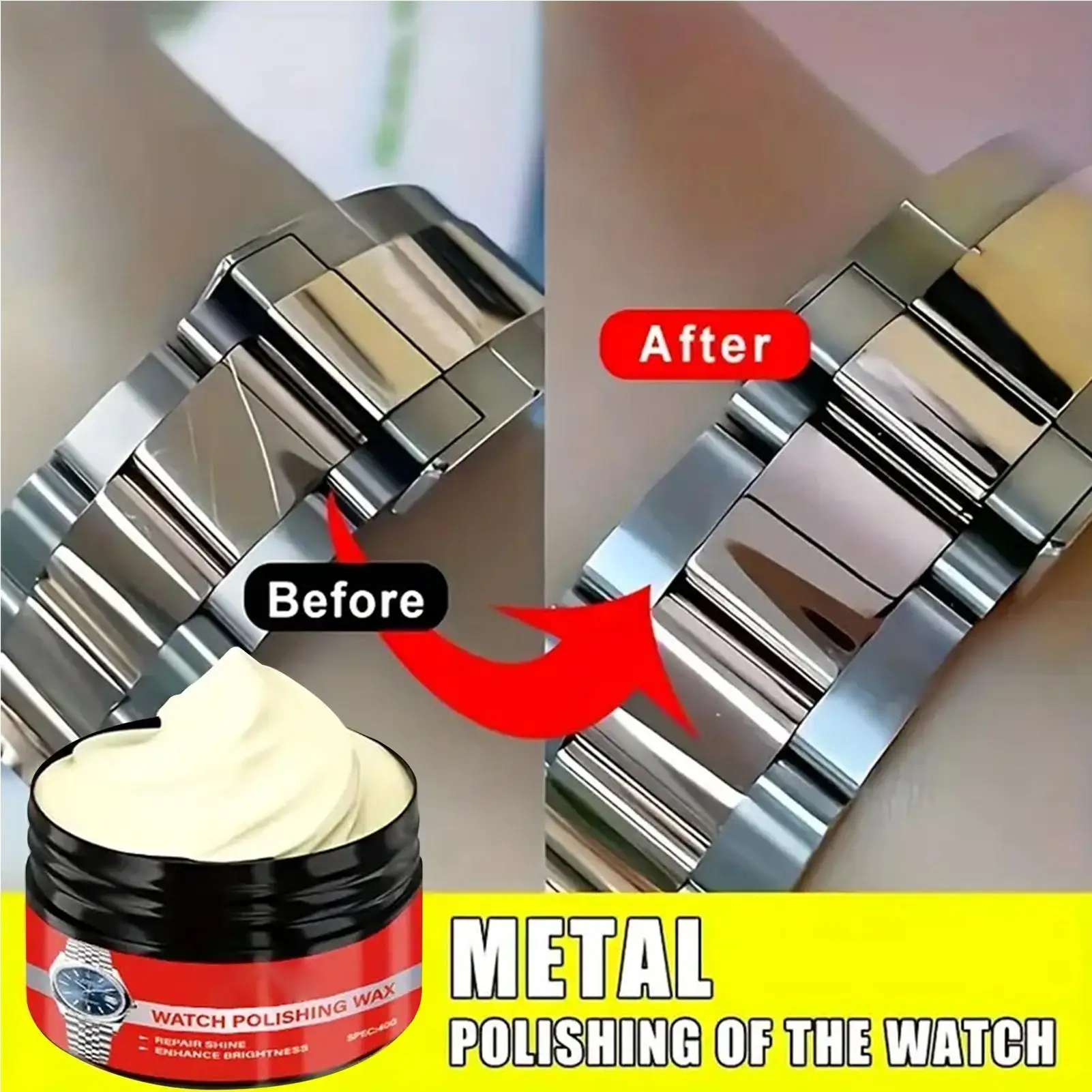 Relógio cristal polonês metal jóias ferramentas de reparo com cinta esponja e reparação de riscos de tela para restaura brilho vidro latão