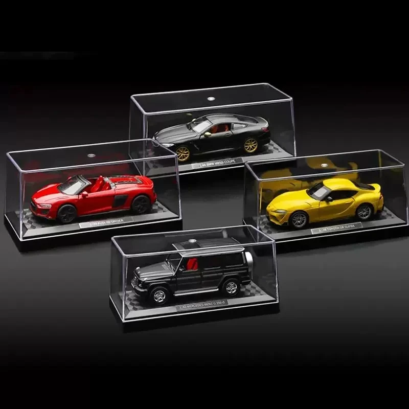 CCA 1:43 Toyota SUPRA BMW M850I Audi r8 Spyder Mercedes-Benz G350D Car Model With Helmet Acrylic Box Alloy Car Toy