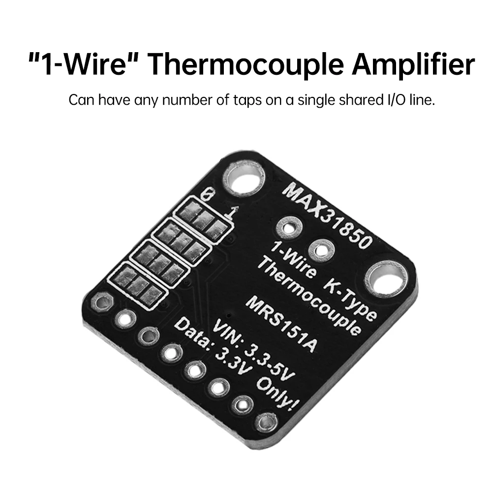 MAX31850 K Type Thermocouple Breakout Board Temperature Sensor Measurement Module MAX31850K 1-Wire Thermocouple Amplifier