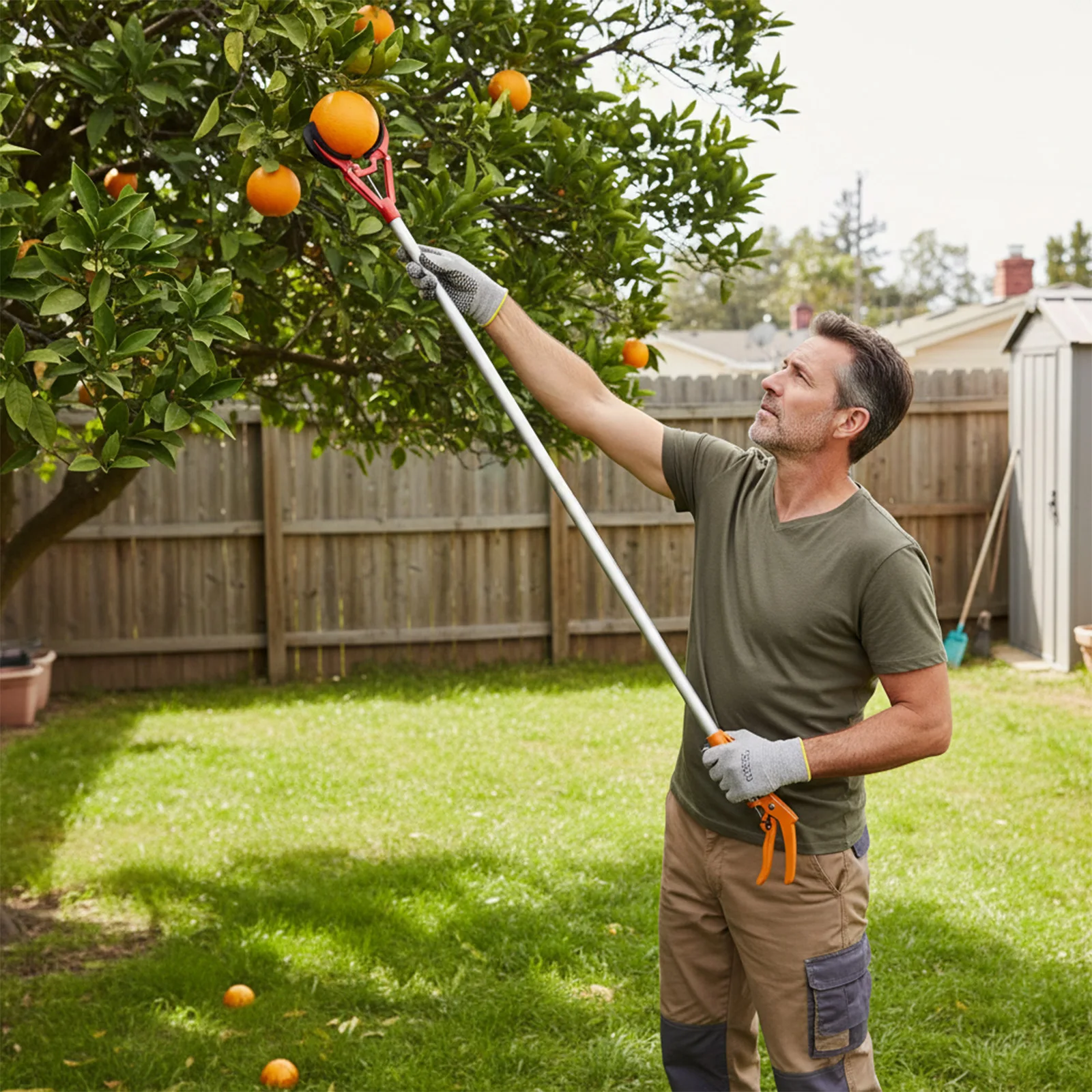 

High Branch Fruit Picker 3-Claw Apple Pear Citrus Harvester Heavy Duty Fruit Picking Tool Durable Orchard Garden Harvesting Help