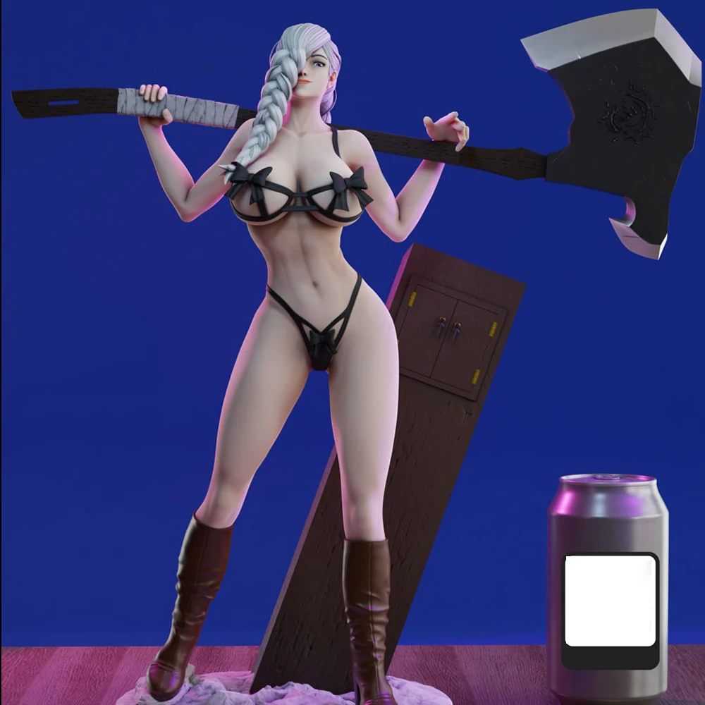 

1/24 3d Printing Model Kit Beauty Giant Axe Warrior Mei Mei NSFW Figure Model Kit DIY Miniature Reduction Statue Unpainted Toys