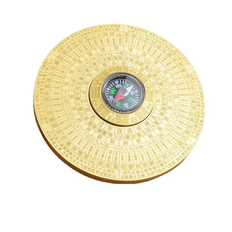 Brass Gossip Feng Shui Compass Fingertip Spinner Rotatable Metal Crafts Home Living Room Office Desktop Decoration Festival Gift