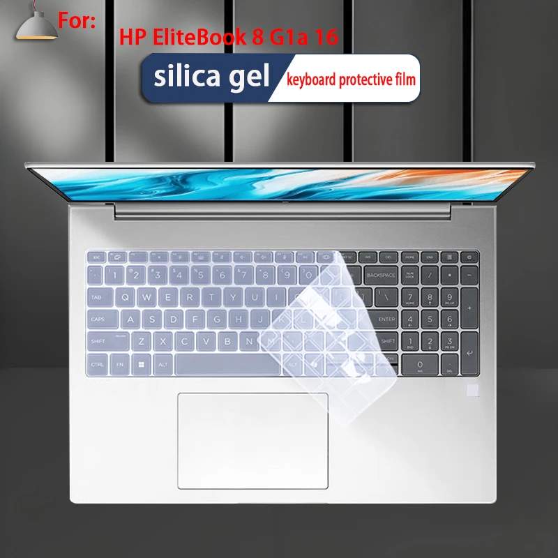 

Для 16-дюймовой HP EliteBook 8 G1a 16, силиконовая пленка для клавиатуры 16:10, пленка для экрана ноутбука, HD, антисиняя закаленная пленка