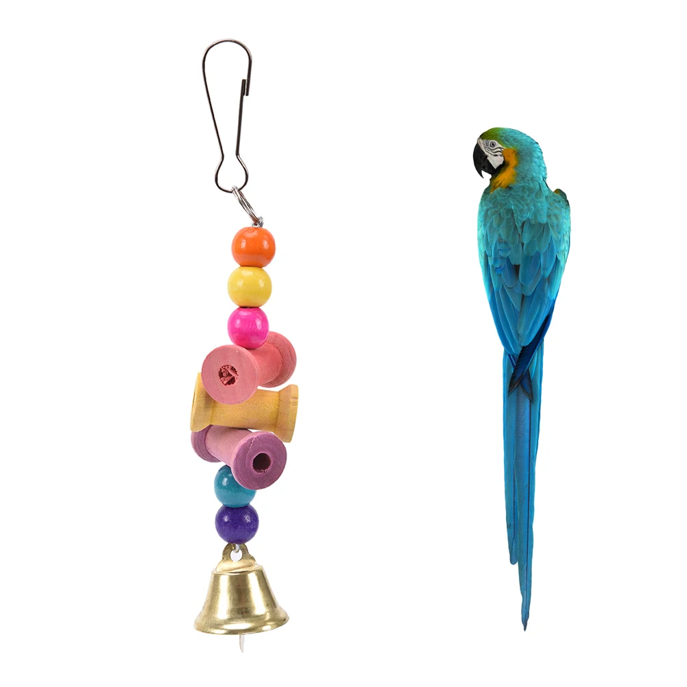 Colorful Parrot Hanging Bell Toys Pet Bird Parrot Chew Toys Bird Bite Training Toys for Parakeet Bird Cage Accessories Supplies