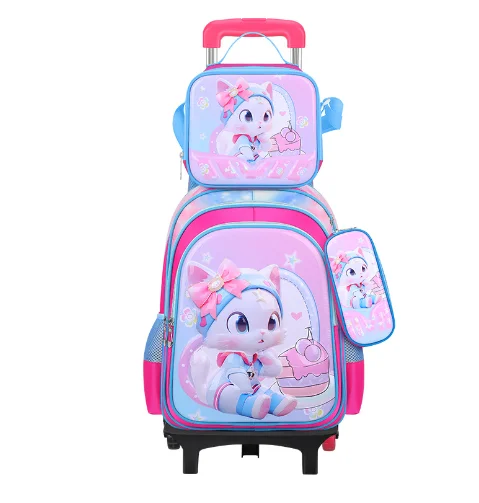 School Wheeled Backpack Set 3 pcs/set Football  School Rolling Backpack for boys  Elementary School Bookbag Satchel With Wheels