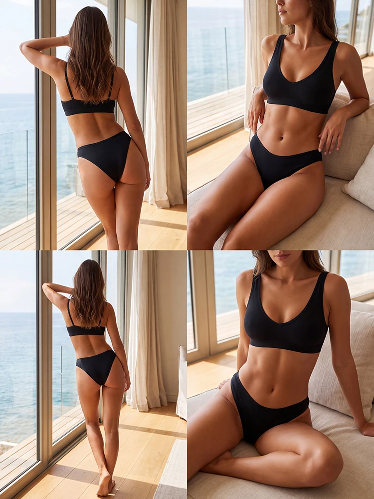 4Pcs/Set Women Cotton Thong Soft Stretch Low Rise Underwear Floral Leopard Striped Print Panties Breathable Ladies Thongs XS-XXL