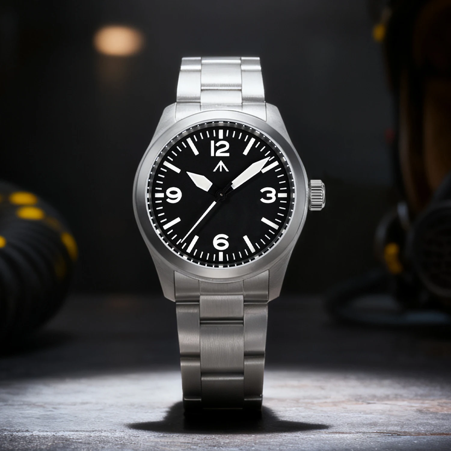 Militado ML08 38 مللي متر ساعة ميدانية VH31 سويب ثانية حركة كوارتز 100 متر مقاوم للماء 316L الفولاذ المقاوم للصدأ الياقوت ساعات مضيئة #3