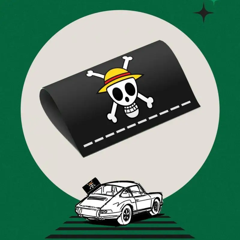 قطعة واحدة من ملصق غسيل السيارات بشعار علامة تزيين ملصق سيارة مقاوم للماء قرد السيارة د. لوفي توني توني تشوبر هدية تزيين السيارة