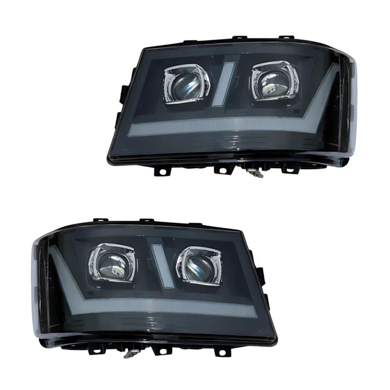 1Pcs 24V lorry Full LED Front Bumper Headlight Fit For Scania G410 G450 R450 Truck Modified DUAL Lens